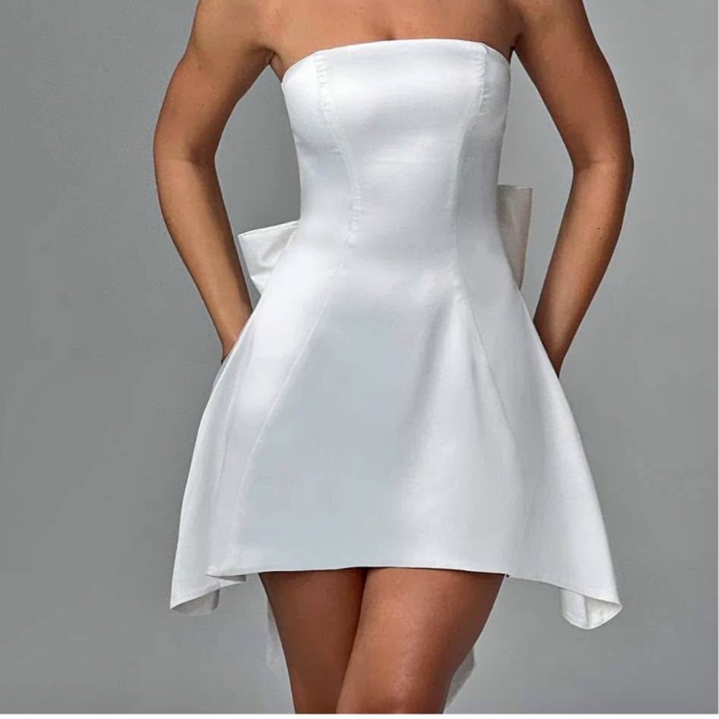 Babyboo Freja White A-Line Mini Bridal / Graduation Dress Nwt